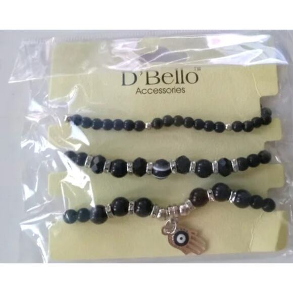 D'Bello Accessories Hamsa Hand Evil Eye Beads Necklace - Picture 1 of 3